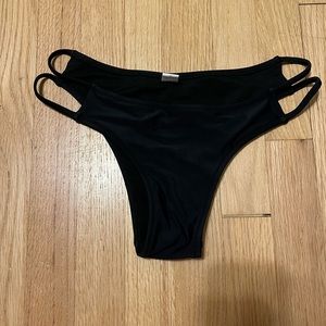 High Rise Cut-Out Black Bikini Bottoms